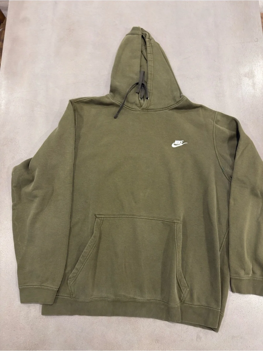Nike Olive Green Hoodie with White Logo